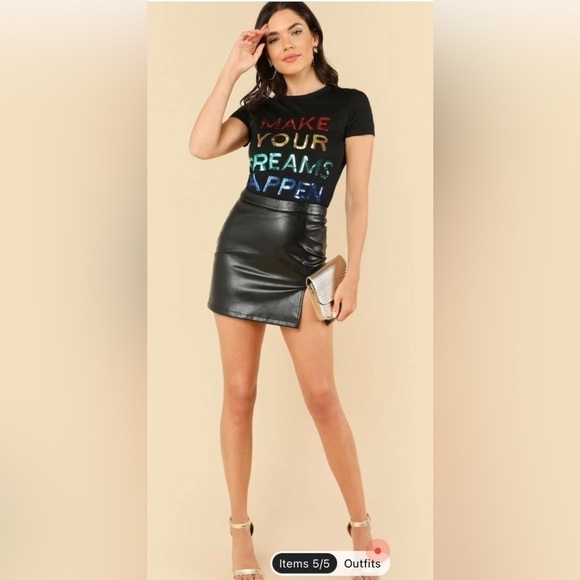 SHEIN Sequin Slogan Tee size Large - Picture 2 of 2